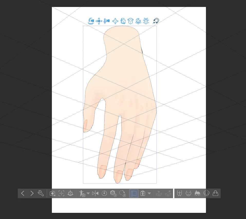 ・Clipstudioの3Dハンドモデル：図版1