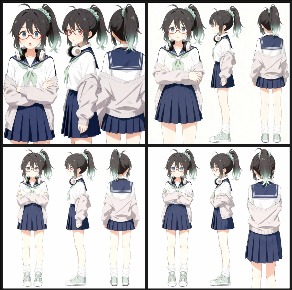 検証１．ポーズ・表情・服装・背景を変更：図版10