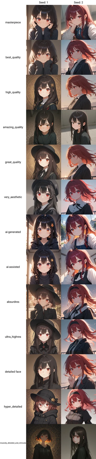 クォリティタグ画像比較【#プロンプト大辞典】：図版2