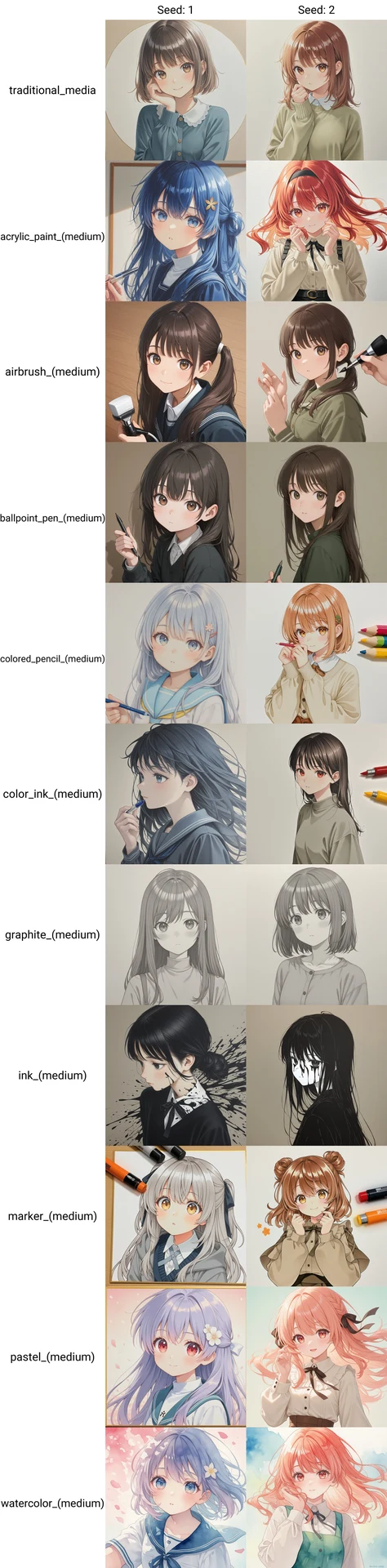 「雰囲気・画法・画材」タグ画像比較【#プロンプト大辞典】:図版3