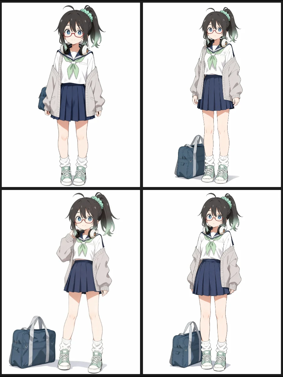 検証１．ポーズ・表情・服装・背景を変更：図版4