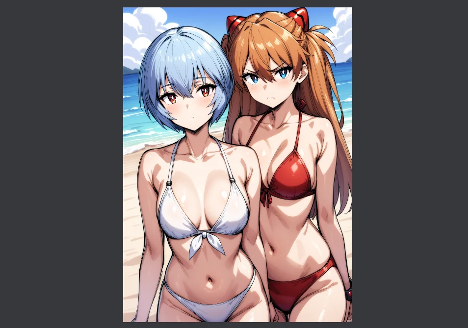 普段ならキャラLoRAに使わない複数人の画像