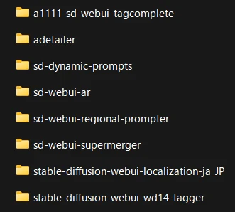 最低限使いたい拡張機能群。Forge classicはwd14-taggerでのタギングに対応していない