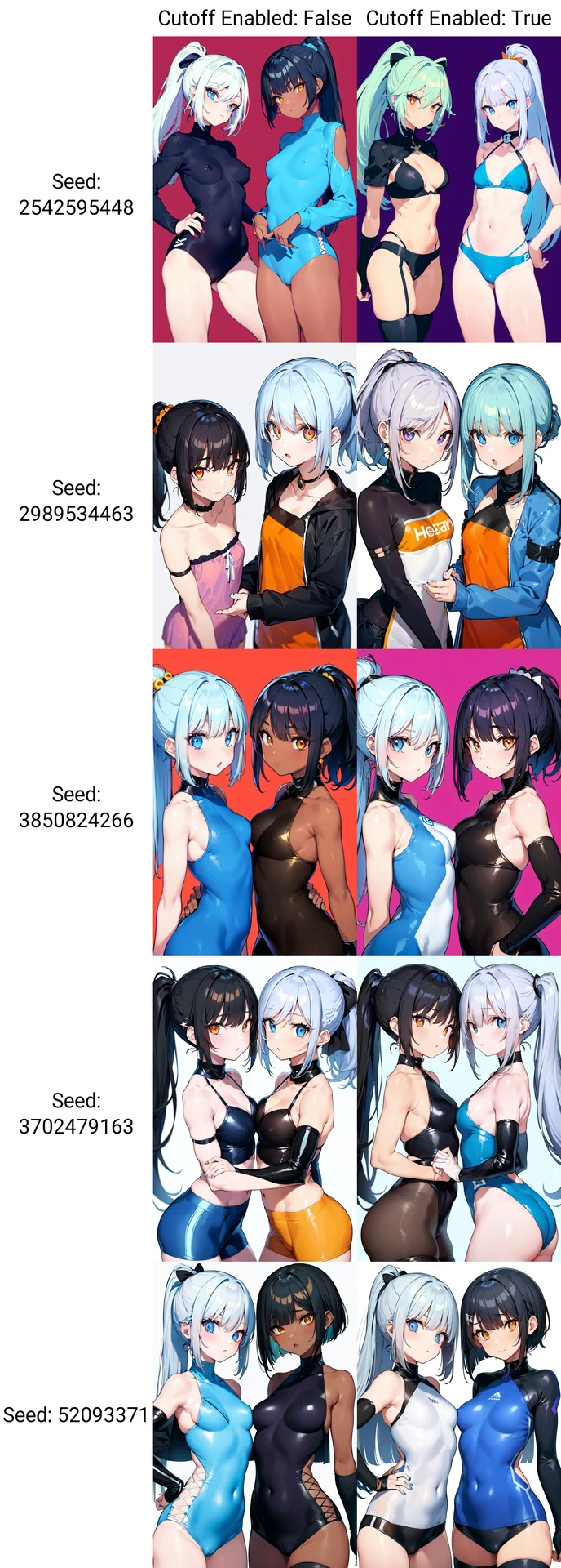 黒ボブカットオレンジ瞳 ＆ 銀ポニテ青瞳：図版1