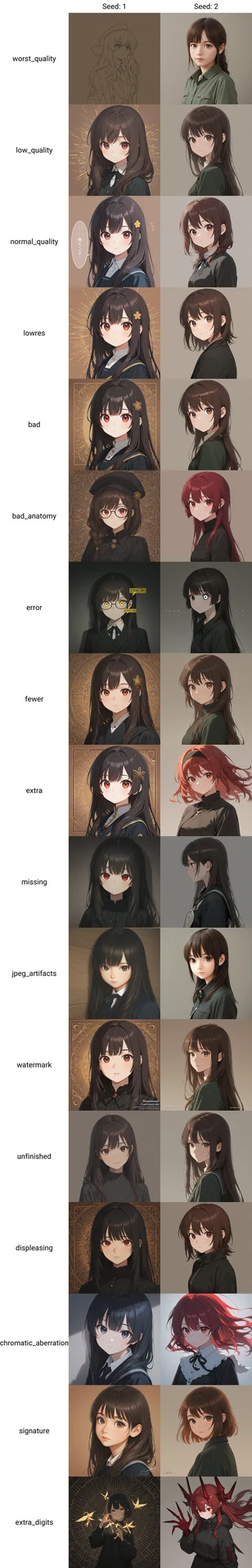 ネガティブプロンプト画像比較【#プロンプト大辞典】:図版2