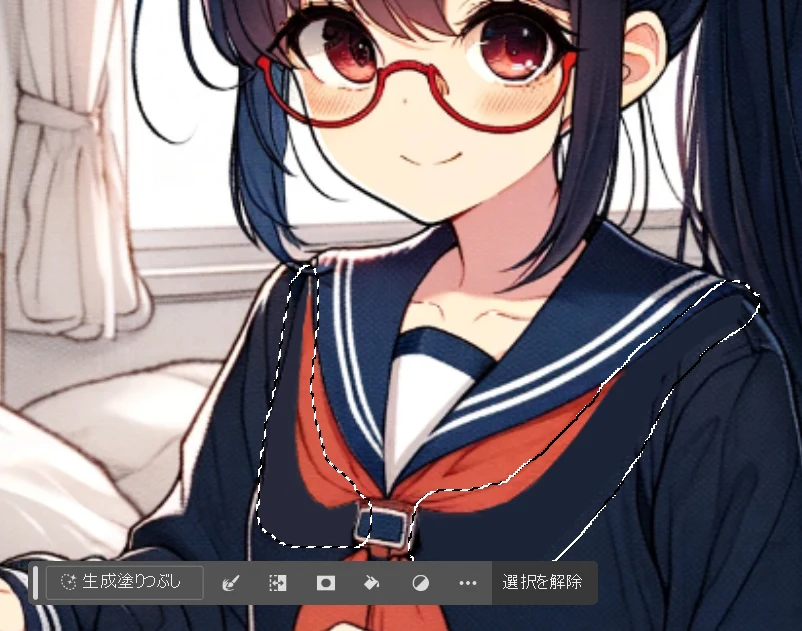 6.Photoshopの「生成塗りつぶし」で修正:図版1
