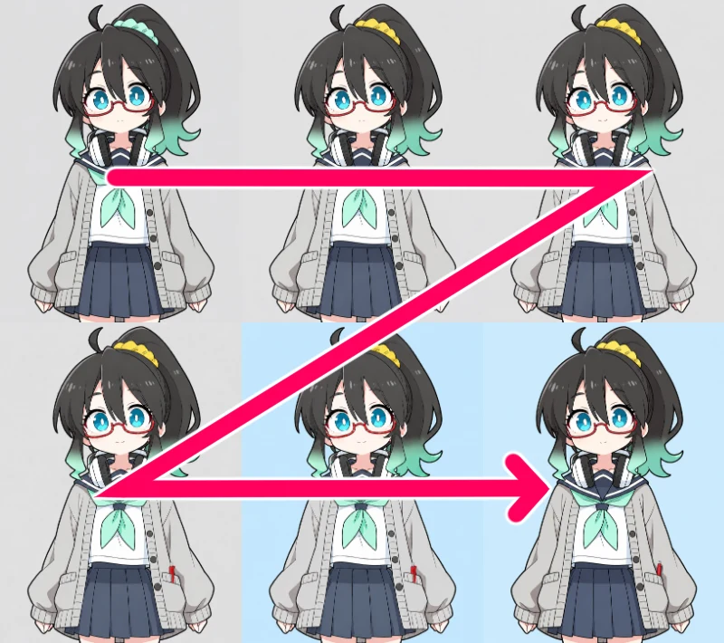 検証3.編集を繰り返すと、どこまで劣化するか:図版1