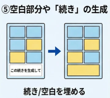 ⑤空白部分や「続き」の生成：図版1