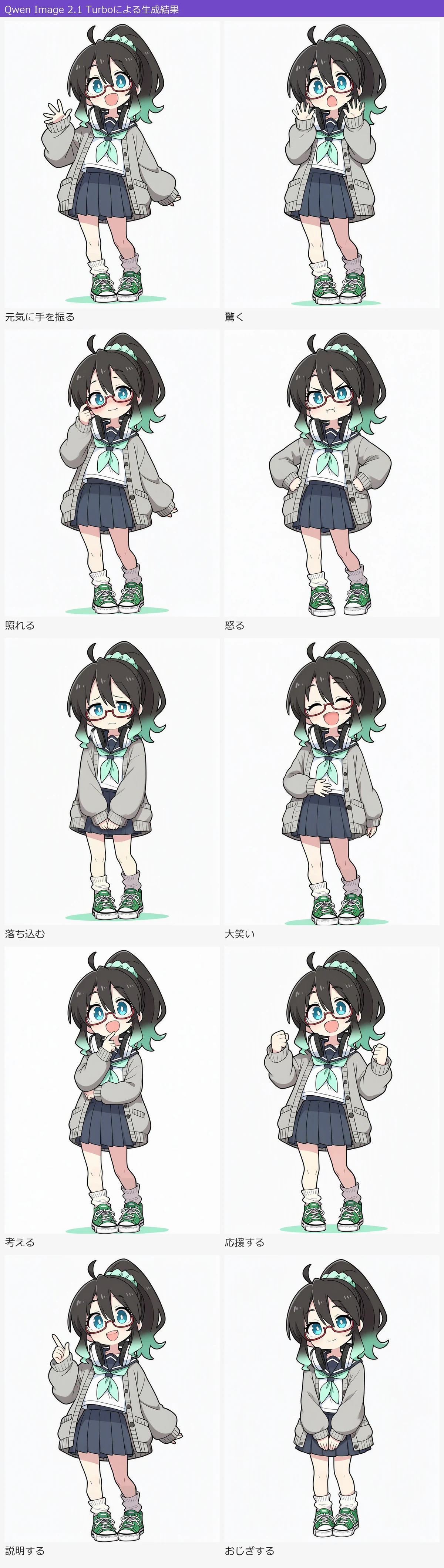 検証6.同じキャラの表情とポーズを変える:図版2