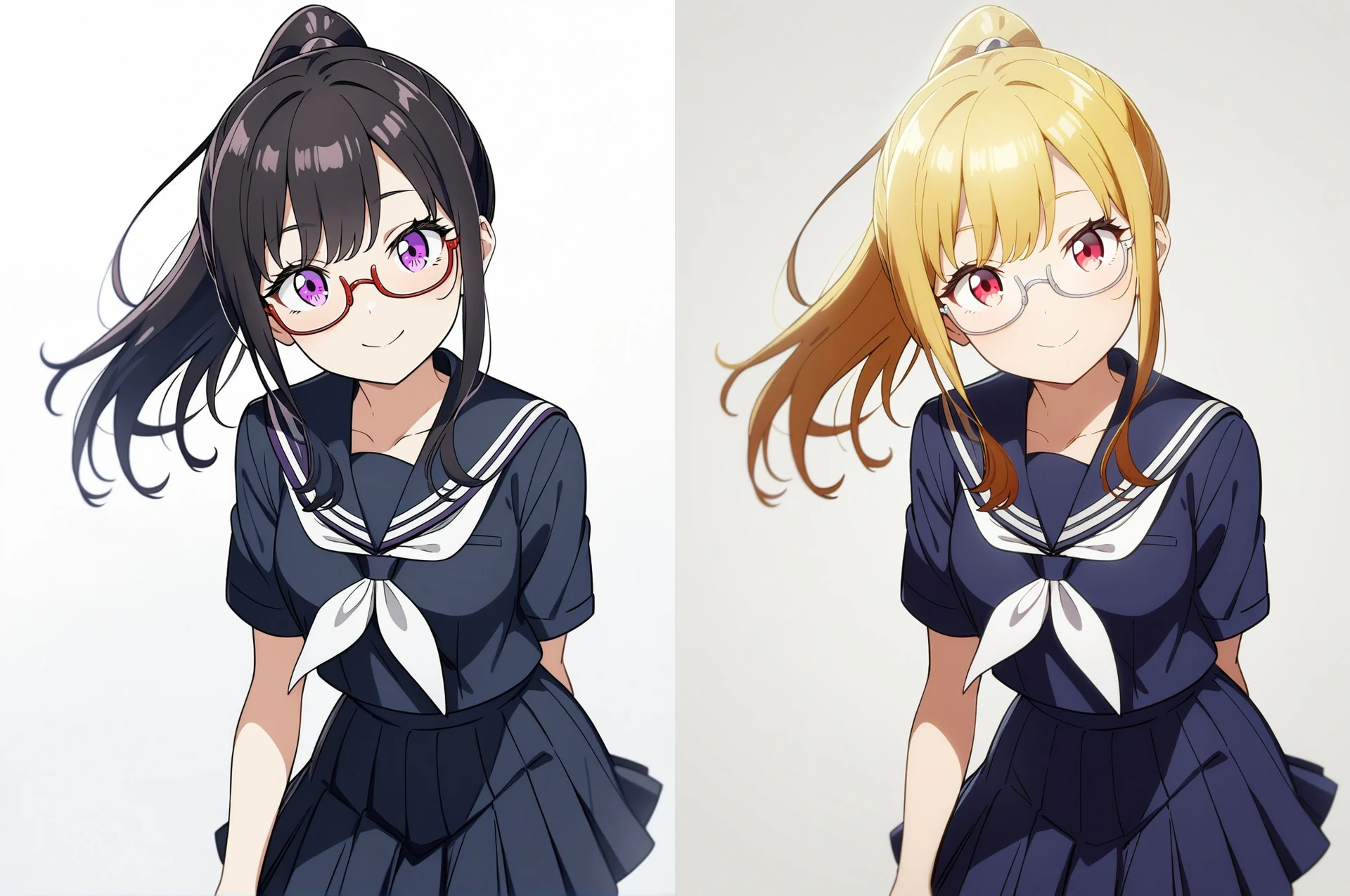 「Canny」で輪郭を継承し、プロンプトを「blonde hair,red eyes」に変更した例