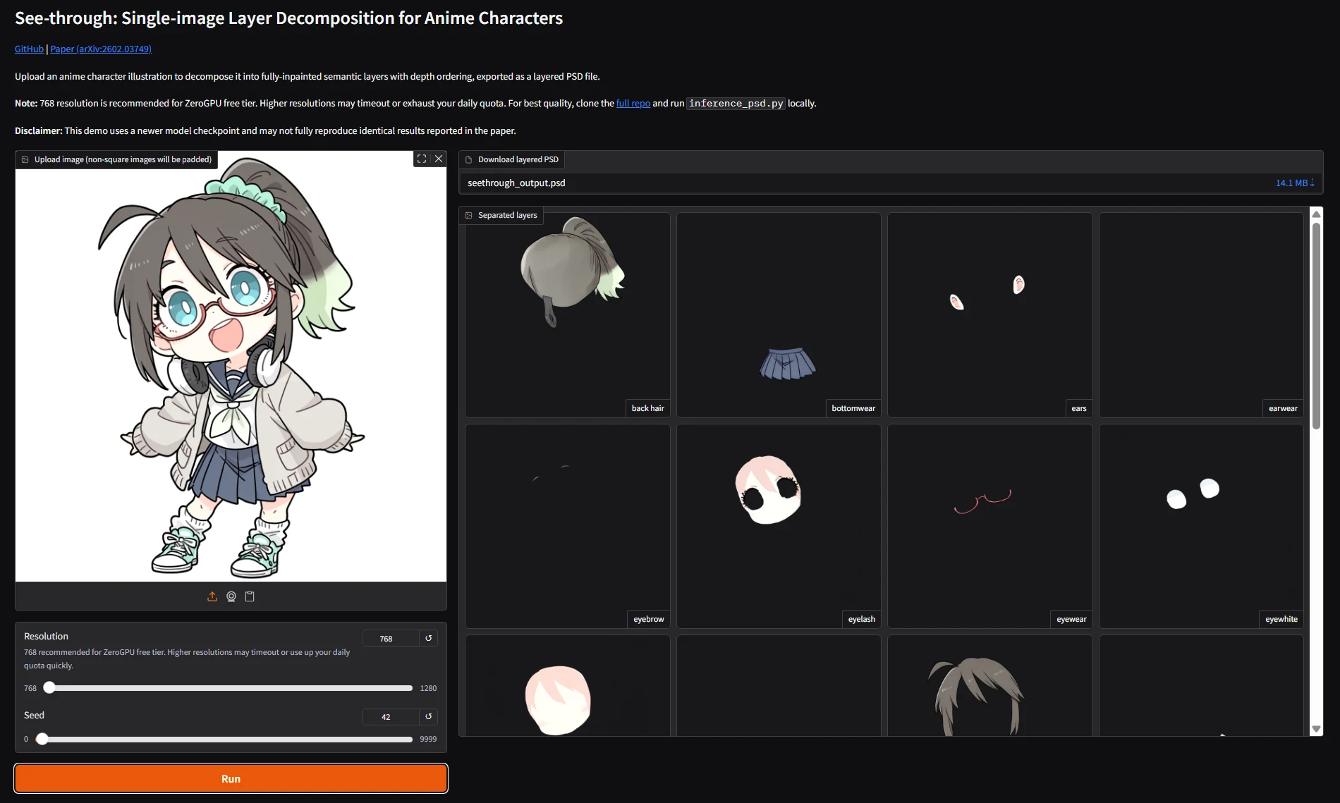 Huggingface Spaceでデモ体験可:図版1