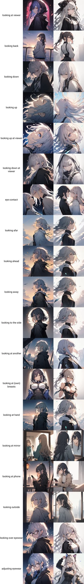 視線タグ画像比較【#プロンプト超辞典】:図版1