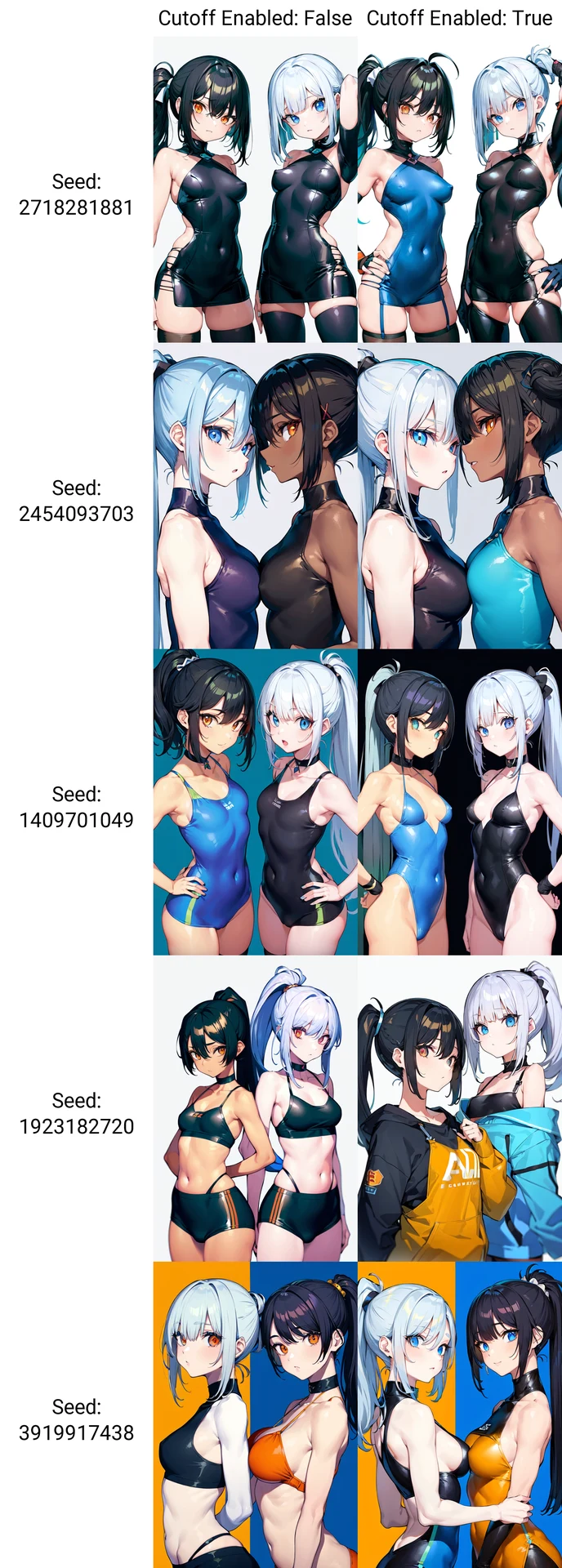 黒ボブカットオレンジ瞳 ＆ 銀ポニテ青瞳：図版2