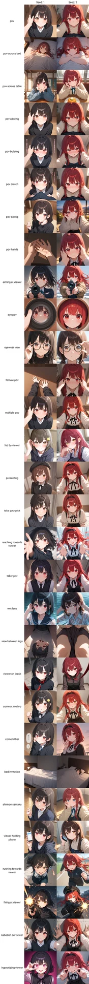 「主観(POV)関連のポーズ」タグ画像比較【#プロンプト大辞典】:図版2