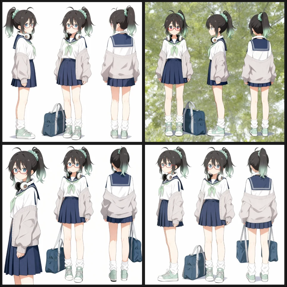 検証１．ポーズ・表情・服装・背景を変更：図版8