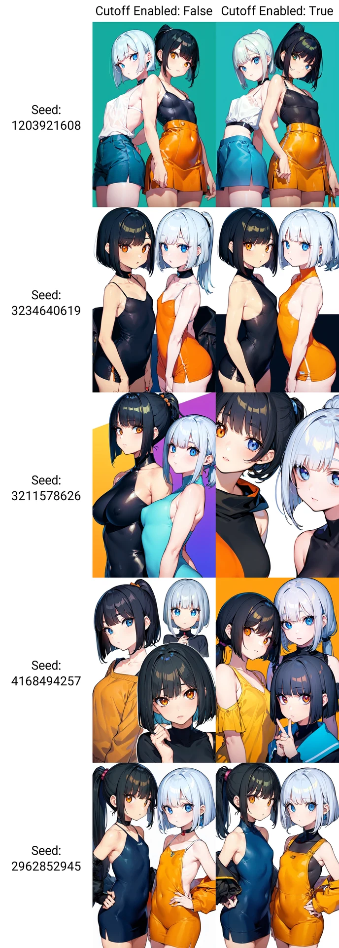 黒ボブカットオレンジ瞳 ＆ 銀ポニテ青瞳：図版4