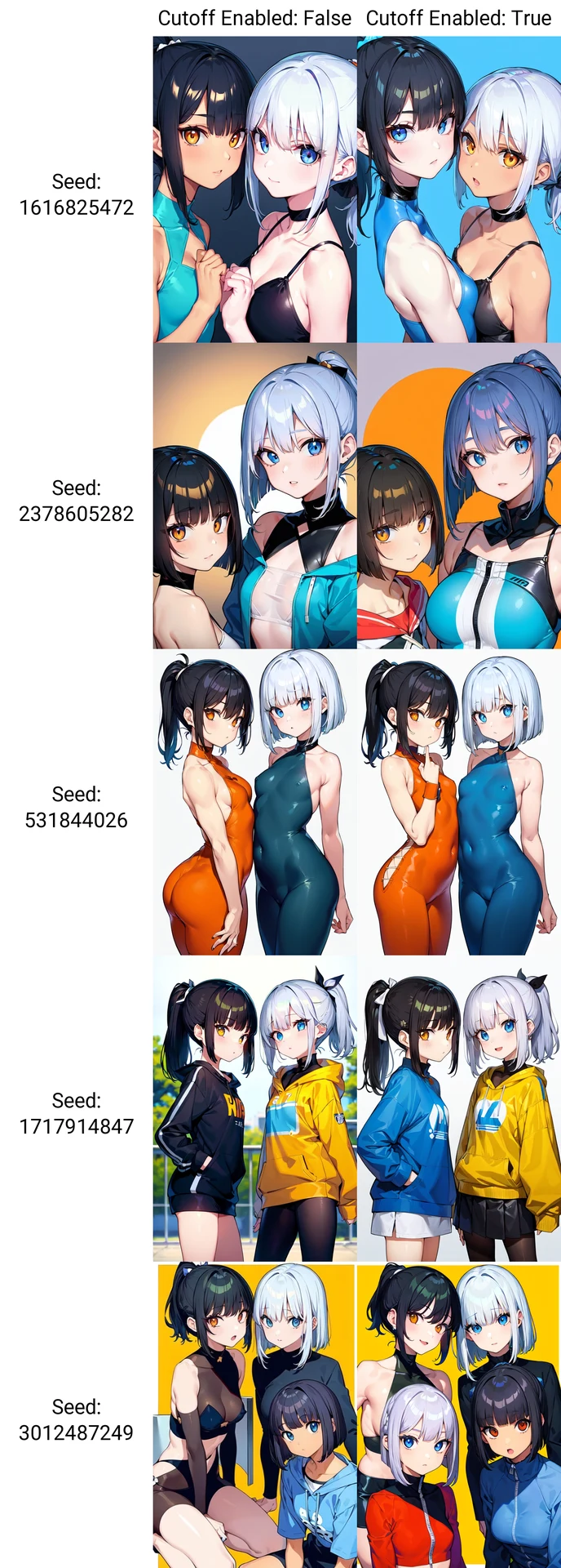 黒ボブカットオレンジ瞳 ＆ 銀ポニテ青瞳：図版5
