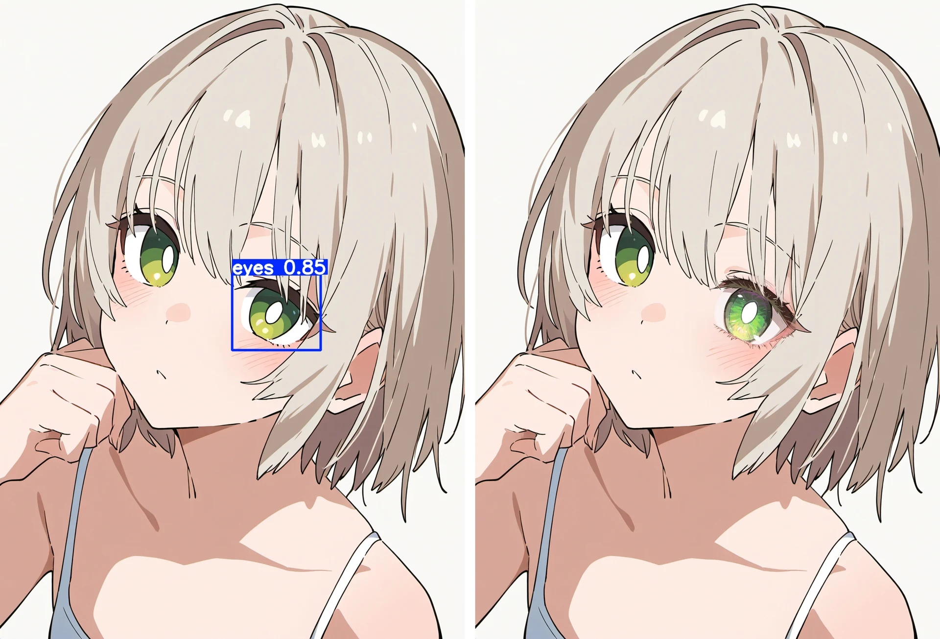 ・角度によって片目が検出されないことがある：図版1